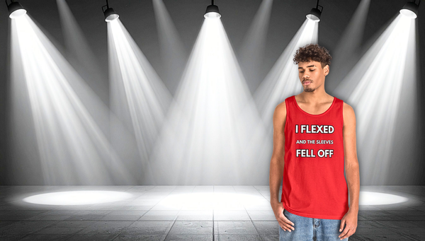 Tank Top — "I Flexed and the Sleeves Fell Off" Gym Funny Fitness Shirt