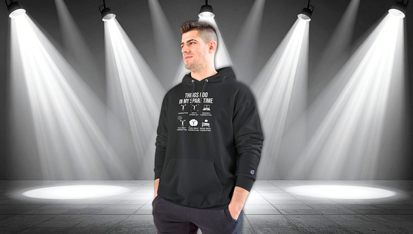 Champion Hoodie — 'Things I Do In My Spare Time' Graphic Hoodie for Casual Athleisure