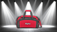 Alpha Embroidered Gym Bag — Durable Sports Duffle with Shoulder Strap
