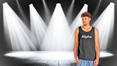 Alpha Graphic Tank Top — Minimalist Bold Lettering Vest