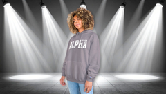 Alpha Hoodie — Distressed Bold Graphic Champion-Style Pullover