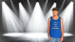 Facts Don't Have Feelings Tank Top — Minimalist Statement Tee for Debates & Science Fans