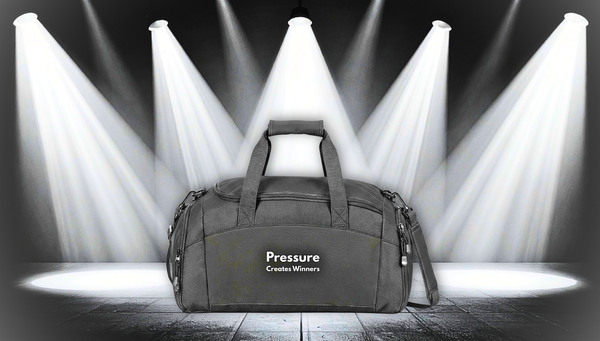 Pressure Creates Winners Gym Bag — Motivational Sports Duffel for Fitness & Travel