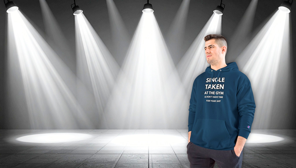 Gym Relationship Hoodie - "Single Taken At The Gym" Champion Sweatshirt
