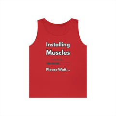Installing Muscles Tank Top — Funny Gym Workout Shirt