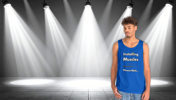 Installing Muscles Tank Top — Funny Gym Workout Shirt