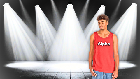 Alpha Graphic Tank Top — Minimalist Bold Lettering Vest