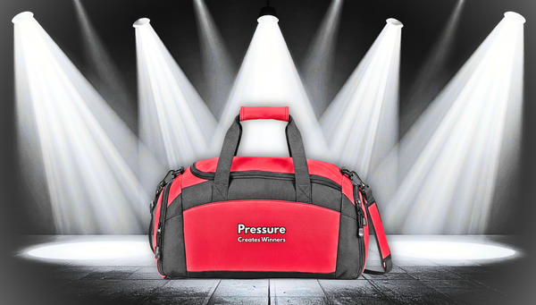 Pressure Creates Winners Gym Bag — Motivational Sports Duffel for Fitness & Travel