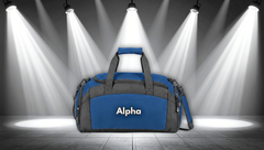 Alpha Embroidered Gym Bag — Durable Sports Duffle with Shoulder Strap