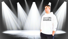 Move With Intention Hoodie — Motivational White Champion Pullover