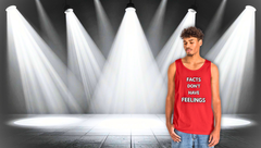Facts Don't Have Feelings Tank Top — Minimalist Statement Tee for Debates & Science Fans