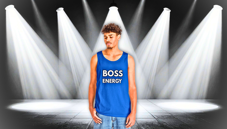 Boss Energy Tank Top — Motivational Fitness & Streetwear Graphic Tank