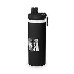 Motivational Stainless Steel Water Bottle - Sports Lid, 'ALPHA' Design