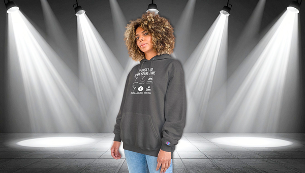Champion Hoodie — 'Things I Do In My Spare Time' Graphic Hoodie for Casual Athleisure