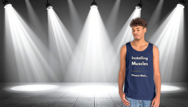 Installing Muscles Tank Top — Funny Gym Workout Shirt