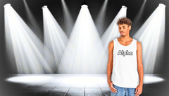 Alpha Graphic Tank Top — Minimalist Bold Lettering Vest