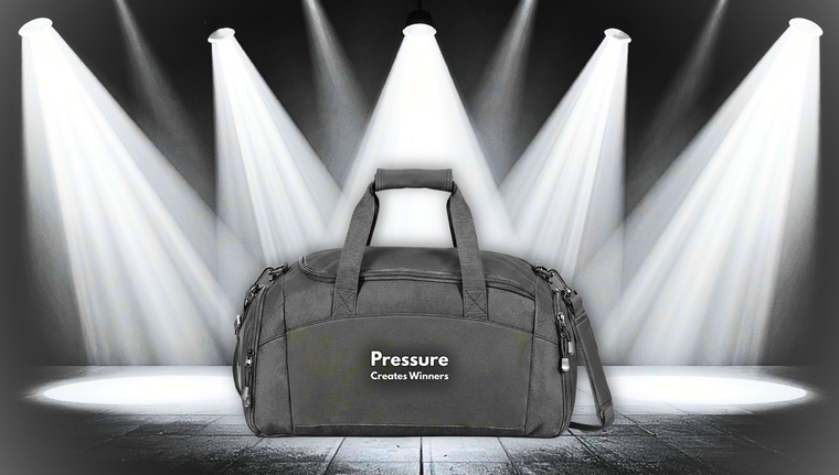 Pressure Creates Winners Gym Bag — Motivational Sports Duffle