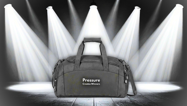 Pressure Creates Winners Gym Bag — Motivational Sports Duffle