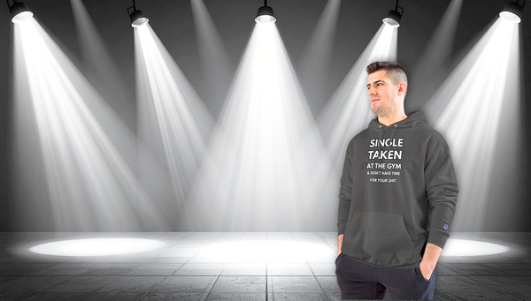 Gym Relationship Hoodie - "Single Taken At The Gym" Champion Sweatshirt
