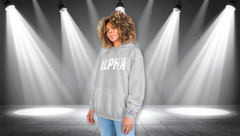 Alpha Hoodie — Distressed Bold Graphic Champion-Style Pullover