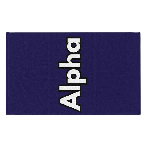 Alpha Rally Towel — 11x18 Spirit Towel with Bold White Logo