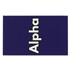 Alpha Rally Towel — 11x18 Spirit Towel with Bold White Logo