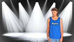 Alpha Graphic Tank Top — Minimalist Bold Lettering Vest