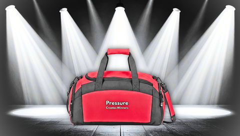 Pressure Creates Winners Gym Bag — Motivational Sports Duffle