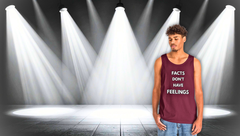 Facts Don't Have Feelings Tank Top — Minimalist Statement Tee for Debates & Science Fans