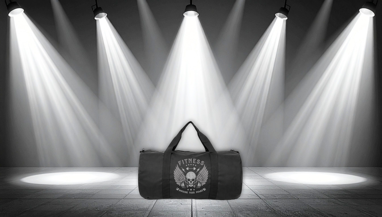 Fitness Skull Duffel Bag — Camo/Checker Gym Travel Bag