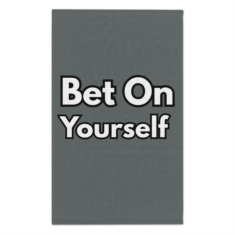 Bet On Yourself Rally Towel — Motivational 11x18 Game Day Towel