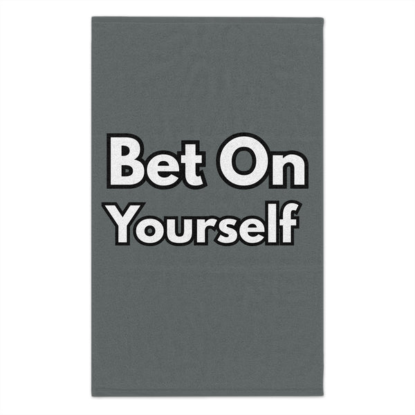 Bet On Yourself Rally Towel — Motivational 11x18 Game Day Towel