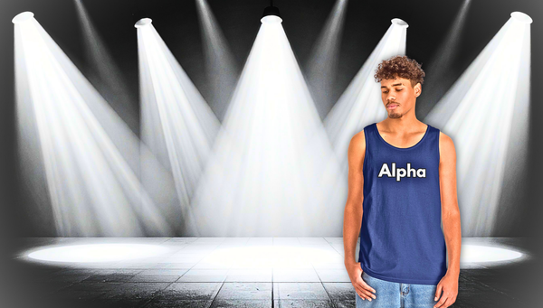 Alpha Graphic Tank Top — Minimalist Bold Lettering Vest